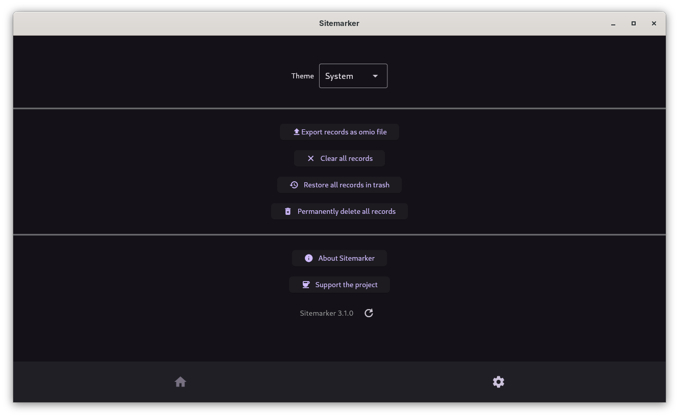 Settings Page