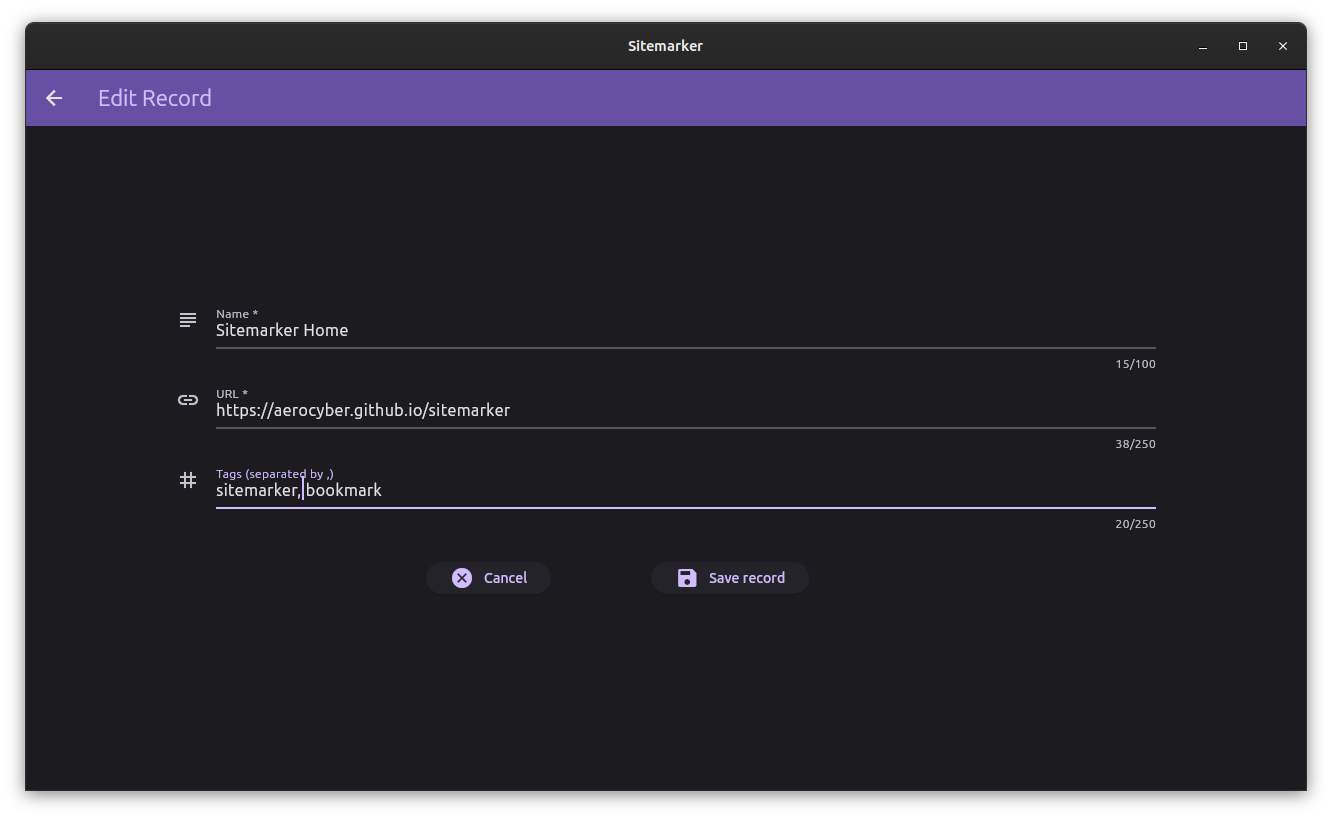 Edit Screen